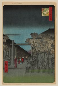 Svítání uvnitř Jošivary od Ando or Utagawa Hiroshige