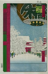 Estampe japonský: Le temple Kinryusan a Asakusa (Tokio, Japonsko). Serie cent vues celebres d