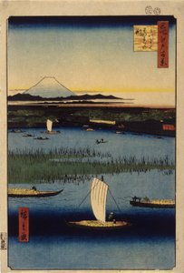 Farewell Channels At Mitsumata (barevný dřevořez) od Ando or Utagawa Hiroshige