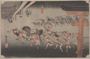Festival ve svatyni Atsuta od Ando or Utagawa Hiroshige
