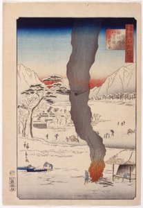 Rybolov U Jezera Suwa V Shinano od Ando or Utagawa Hiroshige