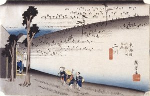Futakawa (barevný dřevotisk) od Ando or Utagawa Hiroshige