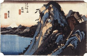 Hakone (barevný dřevotisk) od Ando or Utagawa Hiroshige