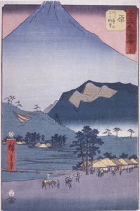 Hara: Pohled na Ashitakayama And Fuji (barevný dřevořez) od Ando or Utagawa Hiroshige