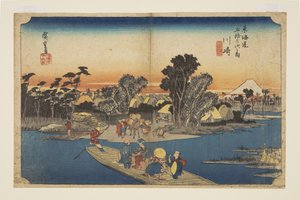 Kawasaki: Teroku g? Ferry (Kawasaki, Roku g? Ibune) od Ando or Utagawa Hiroshige