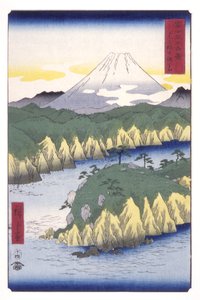 Lake At Hakone (Hakone No Kosui) (barevný dřevořez) od Ando or Utagawa Hiroshige