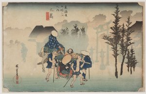 Ranní mlha od Ando or Utagawa Hiroshige