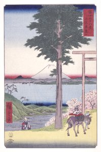 Mt. Rokuso v provincii Kazusa (Kazusa Rokusozan) (barevný dřevořez) od Ando or Utagawa Hiroshige