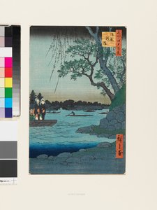 Břeh řeky Onmaya od Ando or Utagawa Hiroshige