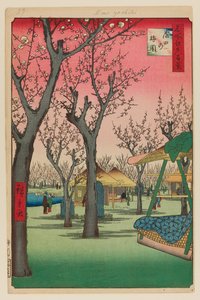 Švestková zahrada, Kamata (Kamata no Umezono) od Ando or Utagawa Hiroshige