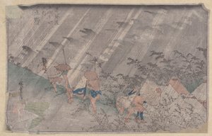 Poslouchejte (Black Woodblock) od Ando or Utagawa Hiroshige