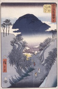 Stanice 22, Okabe (Color WoodBlock Print) od Ando or Utagawa Hiroshige