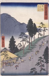 Station 26, Nissaka (barevný dřevořez) od Ando or Utagawa Hiroshige