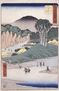 Station 27, Kakegawa (barevný dřevořez) od Ando or Utagawa Hiroshige