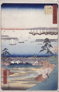 Station 2, Shinagawa (dřevěný tisk) od Ando or Utagawa Hiroshige