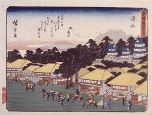 Station 30, Hamamatsu (barevný dřevořez) od Ando or Utagawa Hiroshige
