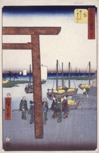 Station 42, Miya (barevný dřevořez) od Ando or Utagawa Hiroshige