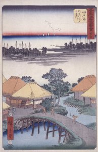 Station 44, Yokkaichi (barevný dřevořez) od Ando or Utagawa Hiroshige
