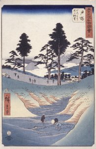 Station 6, Totsuka (dřevěný tisk) od Ando or Utagawa Hiroshige