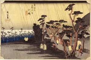 Station 9, Oiso (dřevěný tisk) od Ando or Utagawa Hiroshige