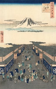 Od člena Suruga-St Reet a já od Hiroshige Relief od Ando or Utagawa Hiroshige