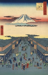 Suruga-Napsal St Reet a já Hiroshige Relief od Ando or Utagawa Hiroshige