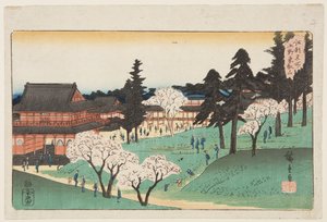Chrám T?eizan v Ueno (Ueno T?eizan) (barevný dřevotisk) od Ando or Utagawa Hiroshige