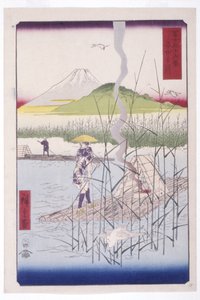 Řeka Sagami (Sagamigawa) (barevný dřevotisk) od Ando or Utagawa Hiroshige