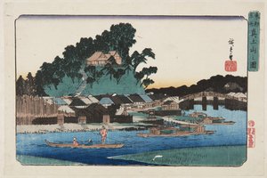 Pohled na Matsuchiyama (Matsuchiyama no zu) (barevný dřevotisk) od Ando or Utagawa Hiroshige