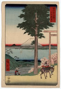 Pohled na horu Fuji a záliv Yedo z Rokusozanu od Ando or Utagawa Hiroshige