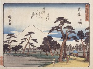 Yoshiwara (barevný dřevěný tisk) od Ando or Utagawa Hiroshige