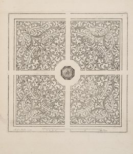 Design for Parterre, from Theater des Plans et Jardinages, pub. 1652 (rytina) od André Mollet