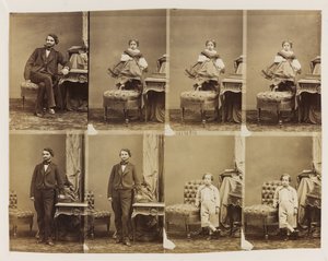Portréty sedící 41494: Docteur Magnan a jeho syn a dcera, kolem roku 1861 (tisk alba (8 nerozřezaných cartes de visite)) od Andre Adolphe Eugene Disderi