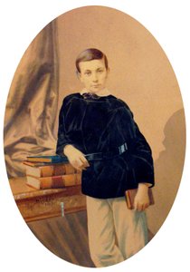 Monacký princ Albert I., kolem roku 1860 (malovaná fotografie) od Andre Adolphe Eugene Disderi