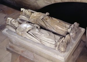 Podobizna Filipa VI. (1293-1350) de Valois a Jeana II. (1319-64) Le Bon (mramor)