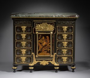 Ebony Cabinet, c.1690 (intarzie z kovu a želvího krunýře, dřevo)