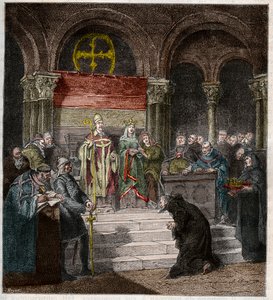 Císař Henri IV (1050-1106) u nohou papeže Řehoře VII. (1020-85) od Andre Cluysenaar