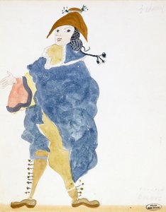 Návrh kostýmu pro převlečeného hraběte Almavivu pro představení "Lazebník sevillský" v Paříži (akvarel na papíře) od Andre Derain