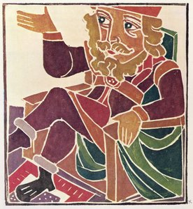 Pantagruel vynáší svůj rozsudek ("La Sentence") ve složité aféře mezi dvěma šlechtici, ilustrace z limitovaného vydání knihy "Pantagruel" od Francoise Rabelaise (1494-1553)