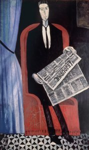 Portrét muže s novinami od Andre Derain