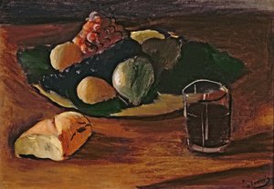 Zátiší se sklenicí vína, asi 1932 (olej na plátně) od Andre Derain