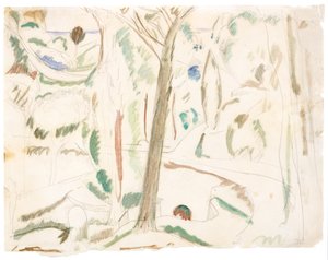Bez názvu (studie k Odbočce), asi 1906 (grafit a akvarel na papíře) od Andre Derain
