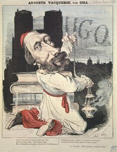 Auguste Vacquerie (1819-95) z obálky LEclipse, rytý Yves & Barret, 3. listopadu 1872 od Andre Gill