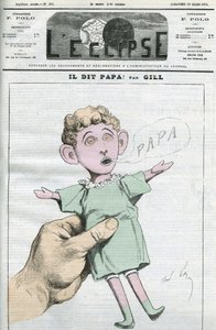 Karikatura Napoleona Evžen Ludvík Bonaparte (1856-1879), syn Napoleona III. Obálka „“L
