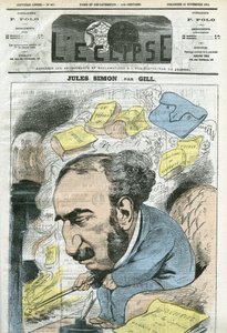 Kreslený film Julese Simona (1814-1896), politika, historika filozofie, filozofa, francouzského esejisty. Obálka “”L