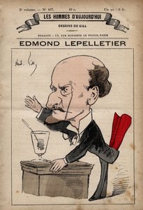 Karikatura Edmonda Lepelletiera (1846-1913), radikálního francouzského novináře a spisovatele z 