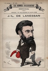 Karikatura Jeana Marie Antoine de Lanessan (1843-1919) anglický státník z 