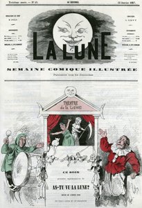 Viděl jsi měsíc? v měsíčním divadle v Paříži. Cartoon by Gill, v „La Lune“, 13. ledna od Andre Gill