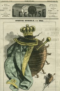 Hmyzí škůdce, monarchie v šváb pro výstavu Cercle Agricole et Horticole du Luxembourg. Obálka „“L