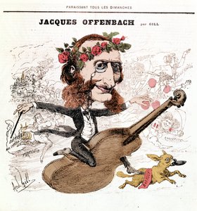 Jacques Offenbach (1819 - 1880), Cartoon by Gill od Andre Gill